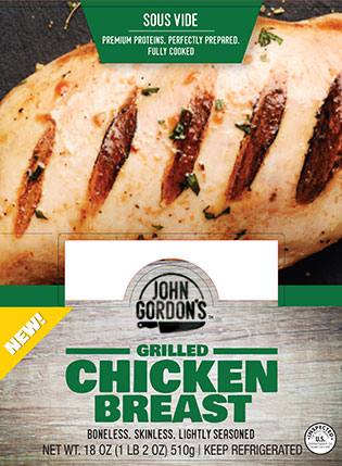 John Gordon's Grilled Chicken Breast Package Label
